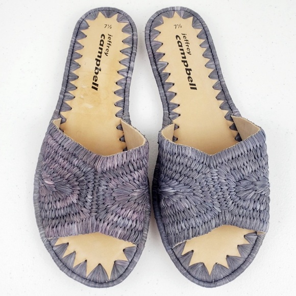 Jeffrey Campbell Shoes - JEFFREY CAMPBELL Dana Raffia Slide Sandals Purple Size 6.5